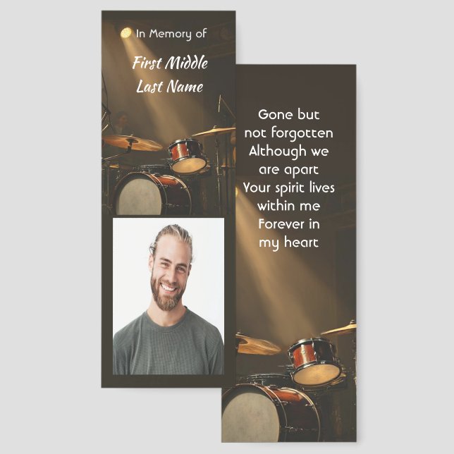 Memorial Keepsake Drummer Drums Band Ceramic Bookmarks (Front & Back)