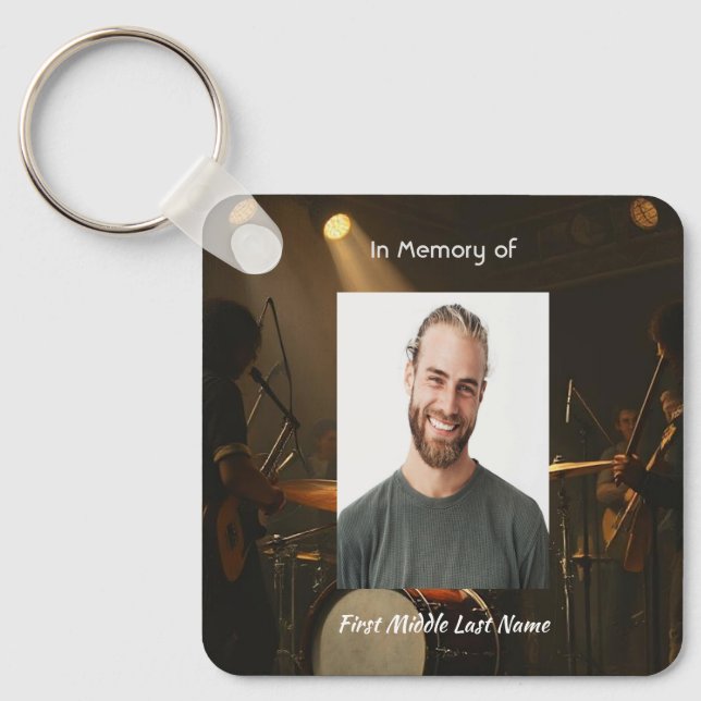 Memorial Keepsake Drummer Drums Band  Keychain (Front)