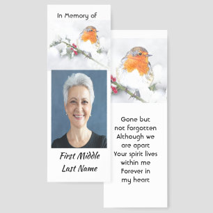 Memorial Keepsake English Robin Bird Bookmarks