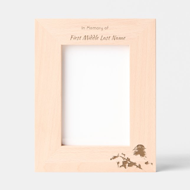 Memorial Keepsake English Robin Bird Engraved Frames (Front)