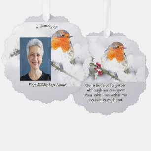 Memorial Keepsake English Robin Bird Ornament Card