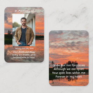 Memorial Keepsake Evening Sunset Lake Sky Reflect Business Card