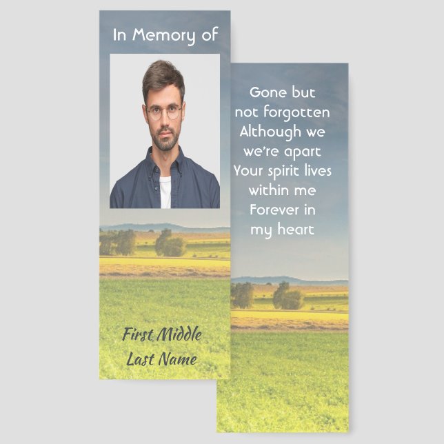 Memorial Keepsake Farm Crop Prairie Bookmarks (Front & Back)