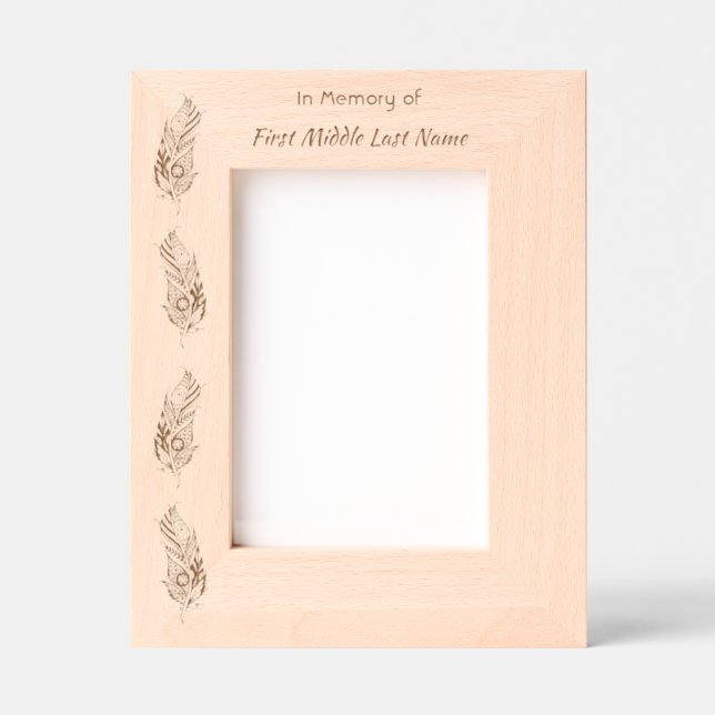  Memorial Keepsake Feather Tribal Boho  Engraved Frames (Front)
