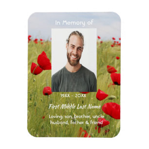 Memorial Keepsake Field Red Poppy Magnet