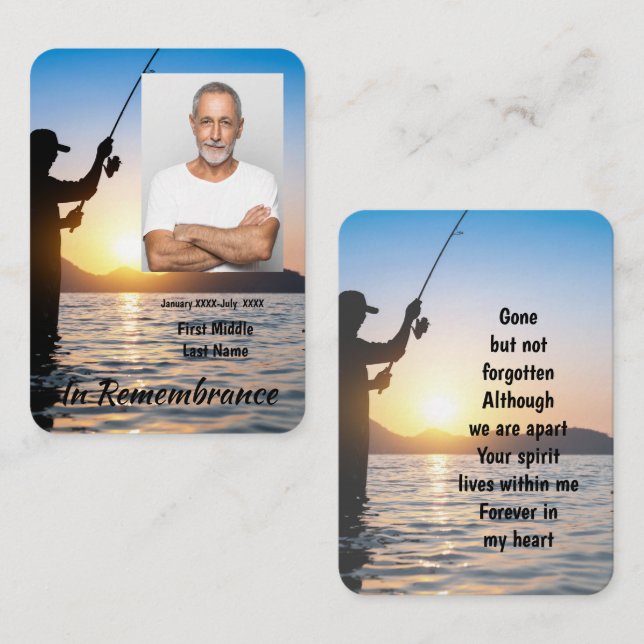 Memorial Keepsake Fisherman Fishing Fish Business Card (Front/Back)