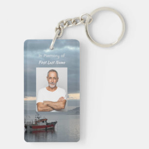 Memorial Keepsake Fishing Boat Fisherman Keychain
