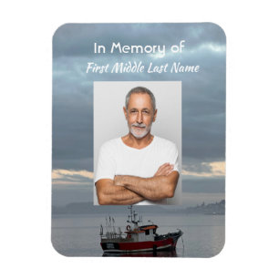 Memorial Keepsake Fishing Boat Fisherman Magnet