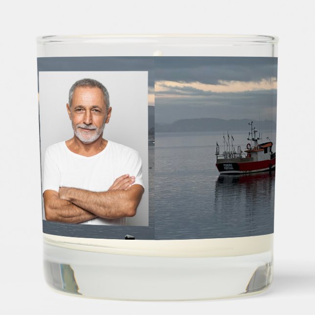 Memorial Keepsake  Fishing Boat Fisherman Scented Candle (Left)