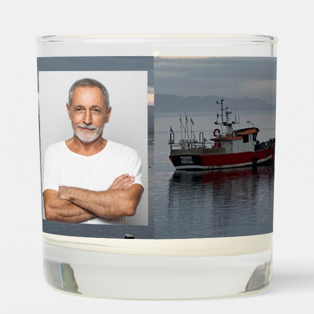 Memorial Keepsake  Fishing Boat Fisherman Scented Candle (Left)