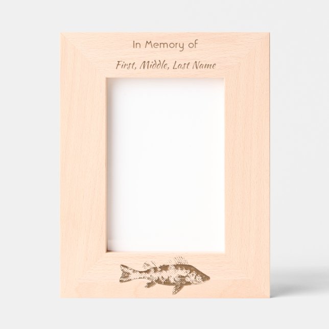 Memorial Keepsake Fishing Lake in Boat Engraved Frames (Front)