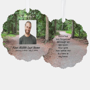 Memorial Keepsake Forest Trail Path Walk Hike Ornament Card