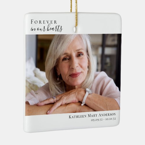 Memorial Keepsake  Forever in our Hearts Ceramic Ornament