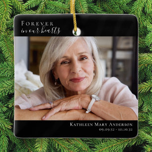 Memorial Keepsake Forever in our Hearts Ceramic Ornament