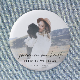 Memorial Keepsake   Forever in our Hearts Photo Button