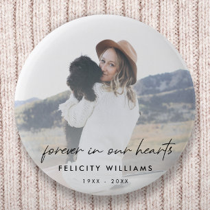 Memorial Keepsake   Forever in our Hearts Photo Button