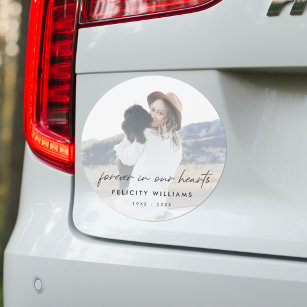 Memorial Keepsake   Forever in our Hearts Photo Car Magnet