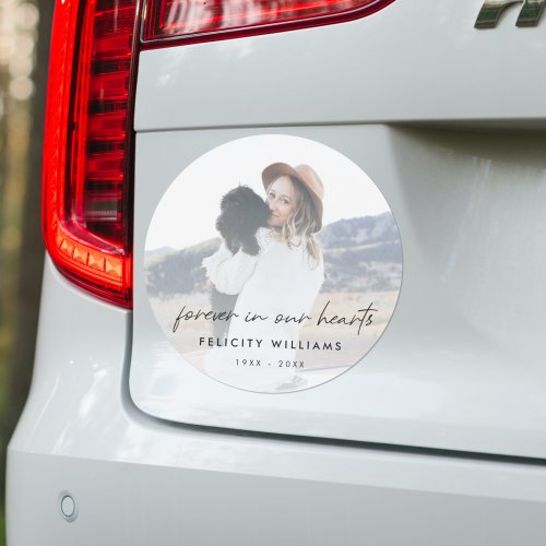 Memorial Keepsake  Forever in our Hearts Photo Car Magnet