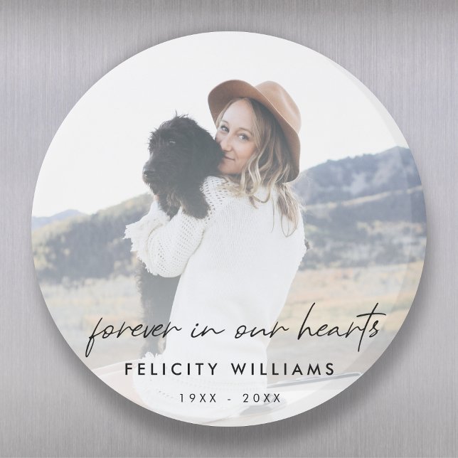 Memorial Keepsake | Forever in our Hearts Photo Magnet (Creator Uploaded)