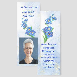 Memorial Keepsake Forget me Not" Flowers Bookmarks