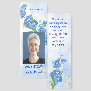 Memorial Keepsake "Forget me Not" Flowers Bookmarks