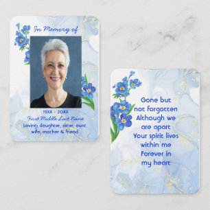 Memorial Keepsake Forget me Not" Flowers Business Card