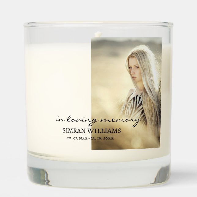 Memorial Keepsake | Funeral Favor In Loving Memory Scented Candle (Front)