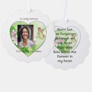 Memorial Keepsake Gift Remembrance Hummingbird Ornament Card