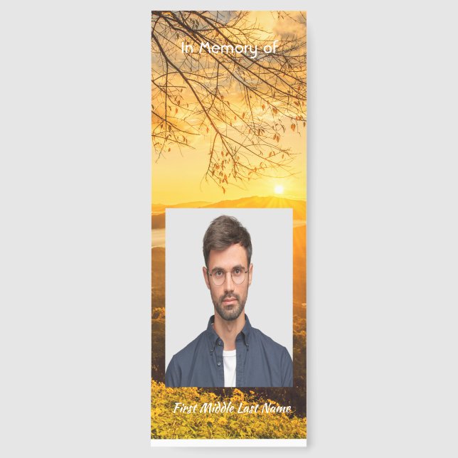 Memorial Keepsake Golden Sunrise  Bookmarks (Front)