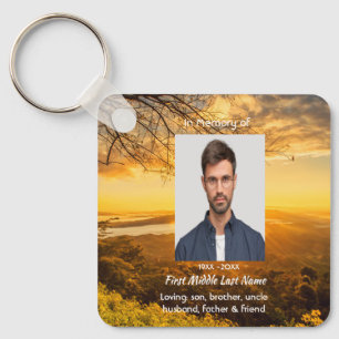 Memorial Keepsake Golden Sunrise Keychain