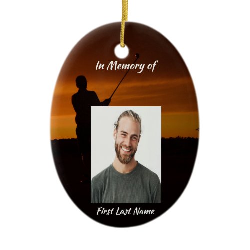 Memorial Keepsake Golfer Golfing Golf Ceramic Ornament