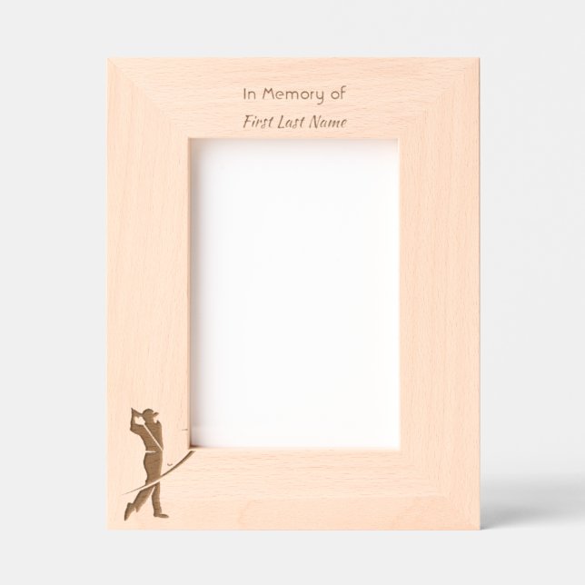 Memorial Keepsake Golfer Golfing Golf Engraved Frames (Front)