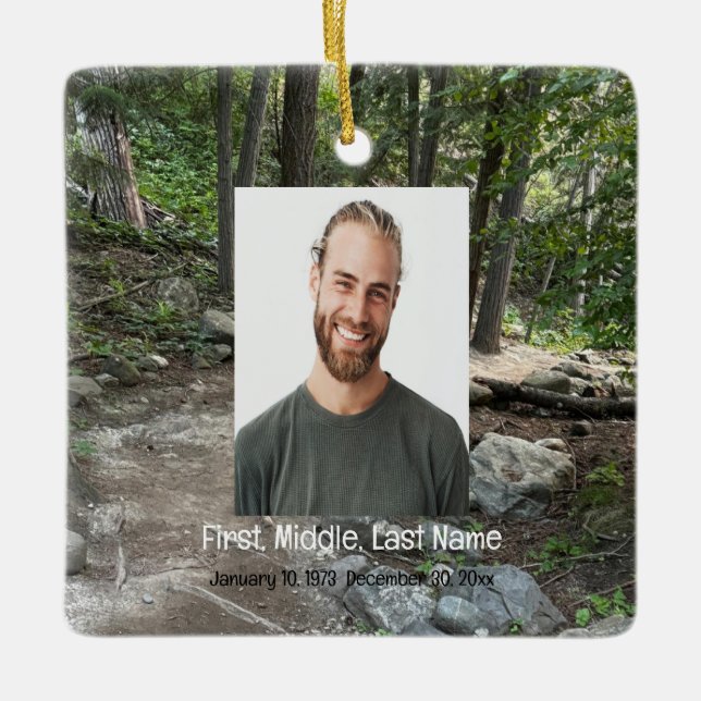 Memorial Keepsake Gone But Not Forgotten Ceramic Ornament (Front)