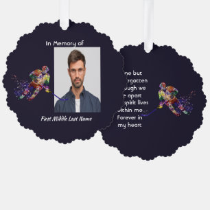 Memorial Keepsake Hockey Player Sport Ornament Card