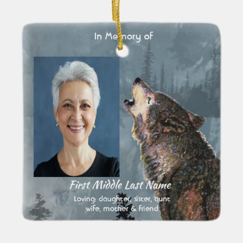 Memorial Keepsake Howling Wolf Art