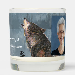 Memorial Keepsake Howling Wolf Art Scented Candle