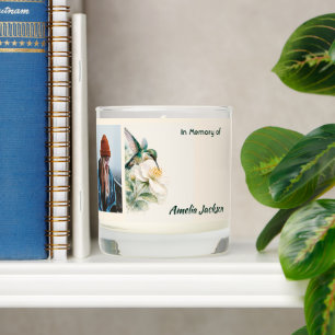 Memorial Keepsake Hummingbird White Flowers Scented Candle