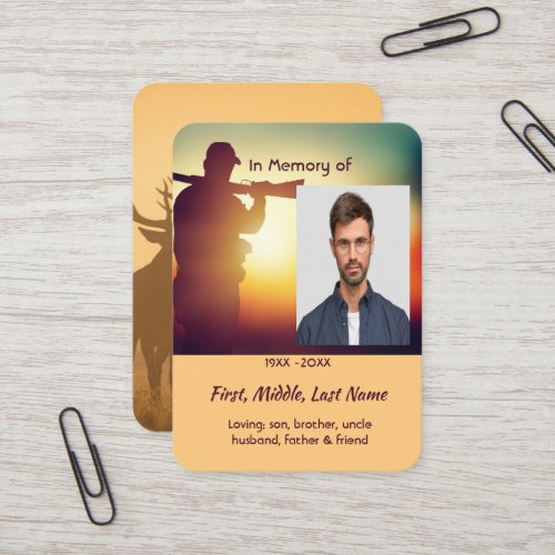 Memorial Keepsake Hunter Hunting Stag Deer