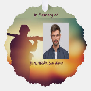 Memorial Keepsake Hunter Stag Deer Ornament Card