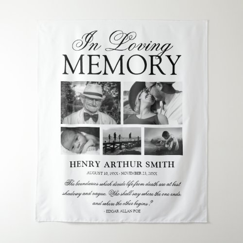 Memorial Keepsake  In Loving Memory 5 Photo Tapestry