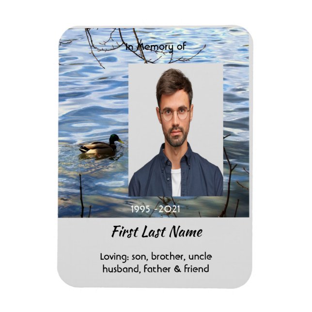 Memorial Keepsake Lake Ducks Birds Magnet (Vertical)