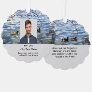 Memorial Keepsake Lake Ducks Birds Ornament Card