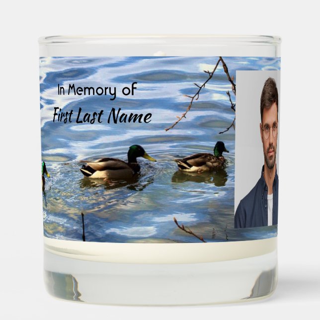 Memorial Keepsake Lake Ducks Birds Scented Candle (Front)