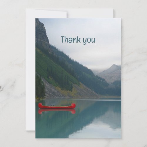 Memorial Keepsake Lake Red Canoe Wilderness Thank You Card