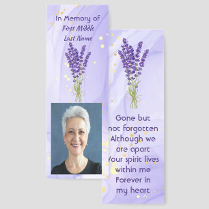 Memorial Keepsake Lavender Garden Flower Bookmarks