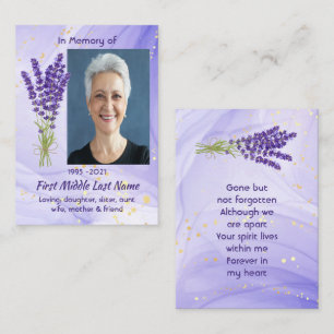 Memorial Keepsake Lavender Garden Flower Business Card