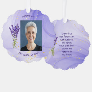 Memorial Keepsake Lavender Garden Flower Ornament Card
