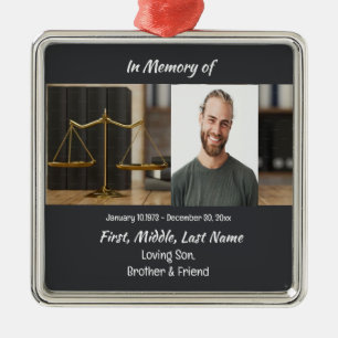 Memorial Keepsake Lawyer Law Legal Metal Ornament