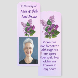 Memorial Keepsake Lilac Garden Flower  Bookmarks