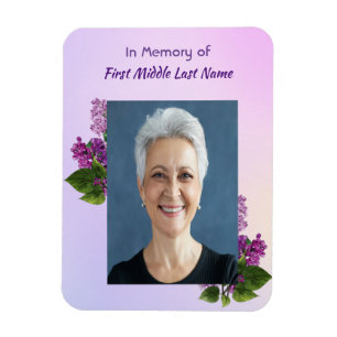 Memorial Keepsake Lilac Garden Flower  Magnet